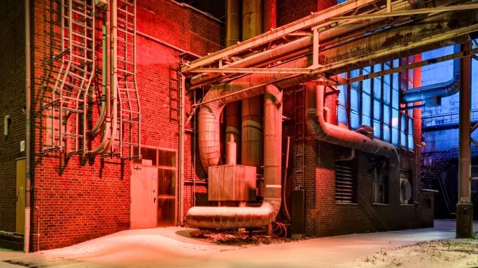 Industrie mit Schnee