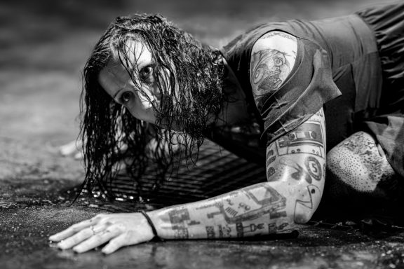 Pia in der Waschhalle